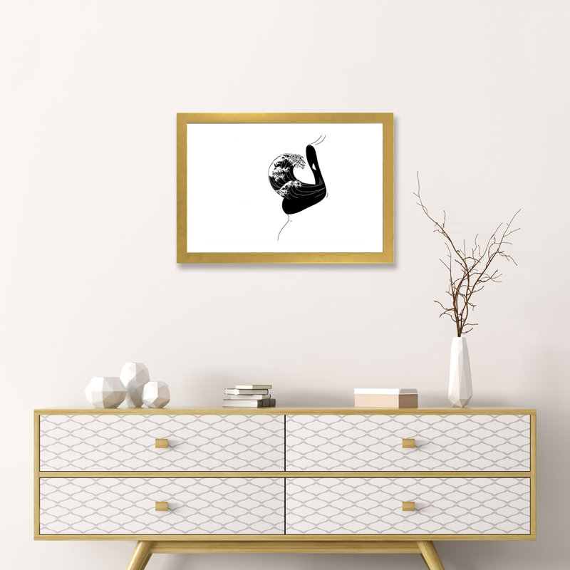 «Storm», reproduction d'art, H 16 po x l 24 po x P 1 po, Papier doré
