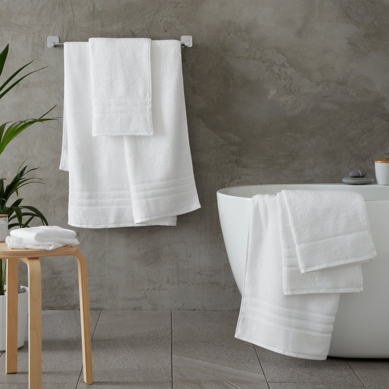 Zero Twist 100% Cotton 6-Piece Towel Bale, White