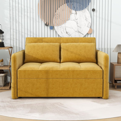 Ralfi Upholstered 39.1 " Chenille Sleeper Sofa Reclining