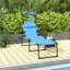 Chaise de détente bleue d'extérieur - Chaise pliante réglable avec parasol et coussin pour diverses activités Toit, plage, camping, randonnée