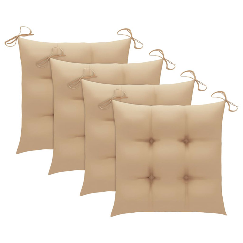 Ensemble repas d'extérieur pliant avec coussins 5 pièces Wingert, Beige