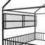 Structure de lit Sereno en métal avec clôture et tablettes, métal robuste et conception compact-106646885-106646883