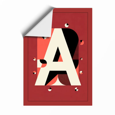 Letter A Deconstructed Geometric - Framed Print