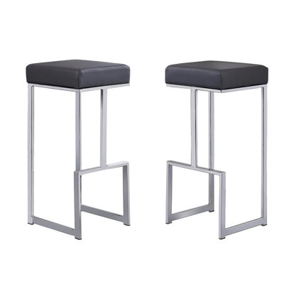 31" H Faux Leather Bar Stool  2pc with Chrome Base,2pc