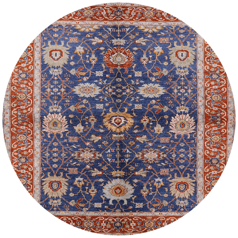 Khoyank Oriental Indoor Rug, Round 7'