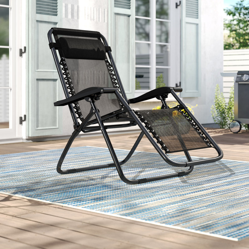 109.5cm Long Reclining Single Chaise, Black