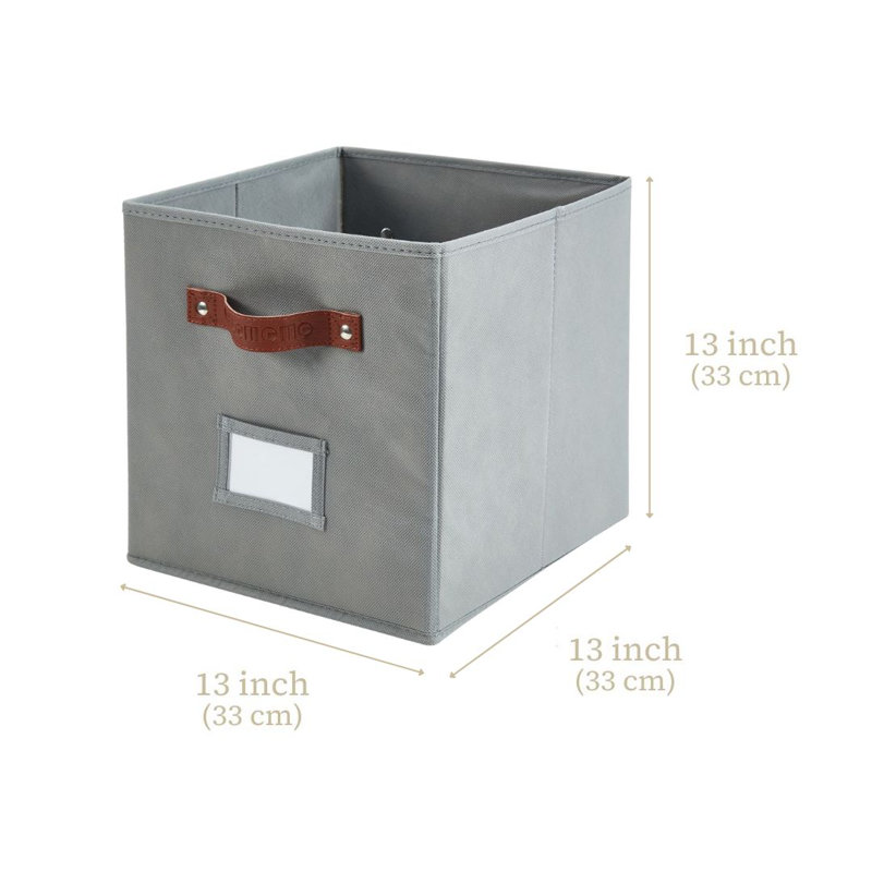Storage Bins | Cube Storage Bin With Label Holders, Fabric Storage Cubes For Organizing Shelves Closet Toy Clothes  6Pcs