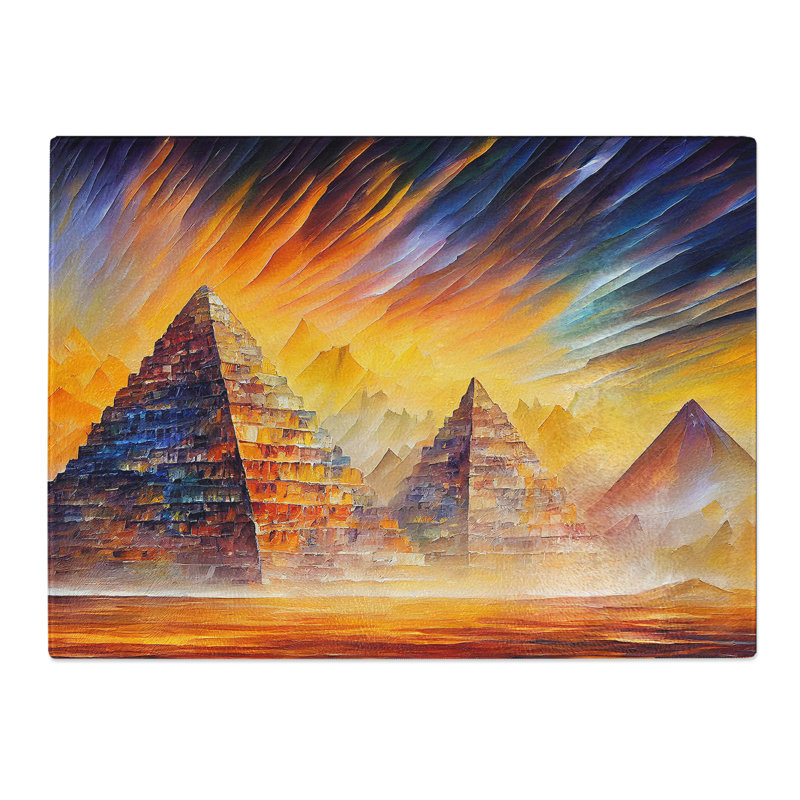 Pyramids Shimmering  Glass Chopping Board