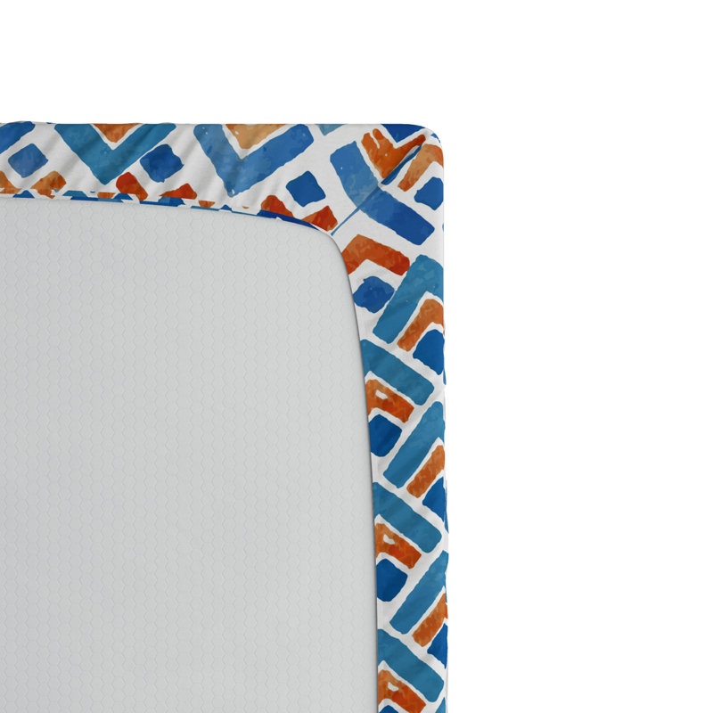 Japanese Microfiber Geometric Fitted Sheet, Full Fitted Sheet