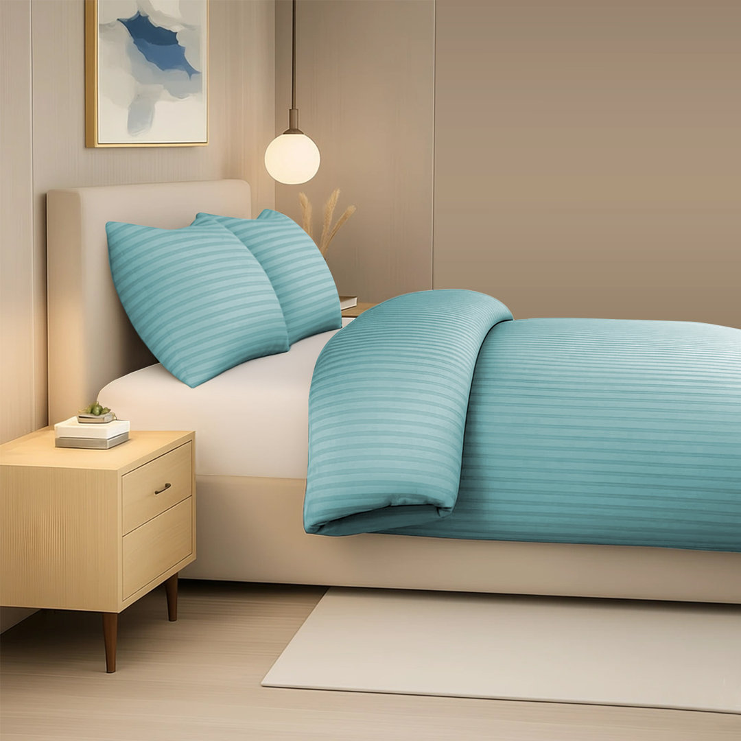 Microfiber Striped Duvet Cover Set