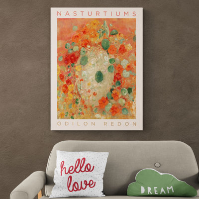 Nasturtiums by Odilon Redon - Wrapped Canvas Art Prints