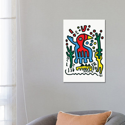 Red Bird And Friends by Emmanuel Signorino - Wrapped Canvas Gallery-Wrapped Canvas Giclée