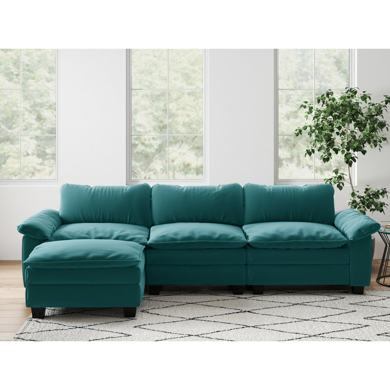 Ensemble modulaire en velours 4 pièces, Green