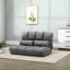 Chaise de sol pliante, dossier et appui-tête réglables, 2 coussins, lit gris, peu encombrant, canapé, lit gris, économiseur, structure