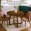 Table de salle à manger ronde de 36 po pour 2 ou 4 personnes, en bois d'hévéa, de style Mid-Century avec pieds croisés Alma, peu encombrante, résistante à l'eau et polyvalente, facile à installer et naturelle-55533630