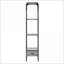Side Pier, gris anthracite contemporain & amp; Noir à 2 tablettes et 1 tiroir | Bois et métal | Espace de vie principal