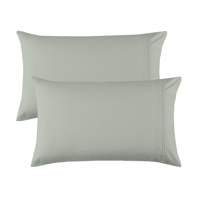 Sustainable Organic 100% Cotton Breathable & Lightweight Deep Pocket Pillowcases, Standard, Light Green