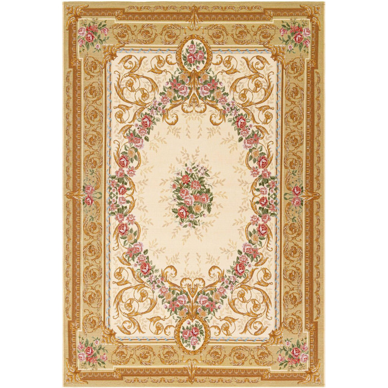 Tapis traditionnel d'extérieur Nil ivoire et beige
