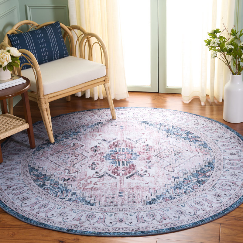 Tucson 234 M/W S/R Performance Machine Washable Oriental Rug, Round 6'