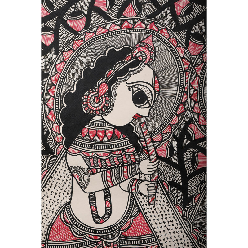 Lord Krishna et Radha | Papier fait à la main | Par Ajay Kumar Jha