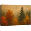 «Golden and Amber Autumn Trees Misty Forest Landscape», reproduction d'art sur toile encadrée-120419578-120797151