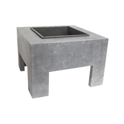 Square Firebowl & Square Console Cement 40cm