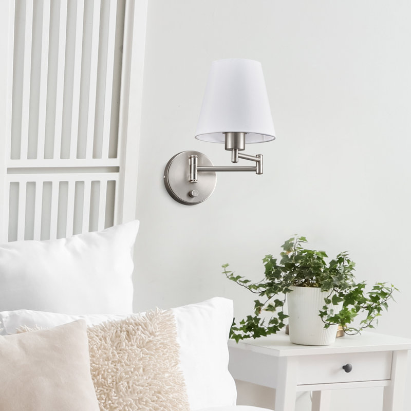 Applique à bras pivotant, Nickel brossé, H 12,2 po x l 7,09 po x P 14,96 po
