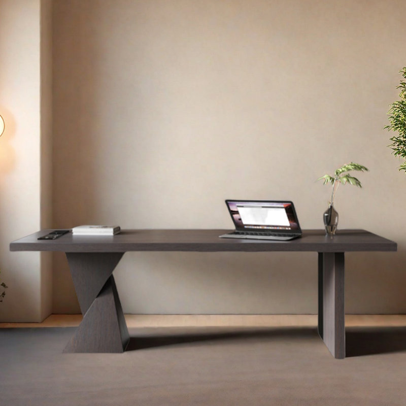 Bureau minimaliste pour l'étude à domicile avec une forme spéciale, H 29,53 po x l 78,74 po x P 31,5 po