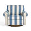 Fauteuil pivotant rembourré avec accoudoirs roulés et garniture cloutée-133953217