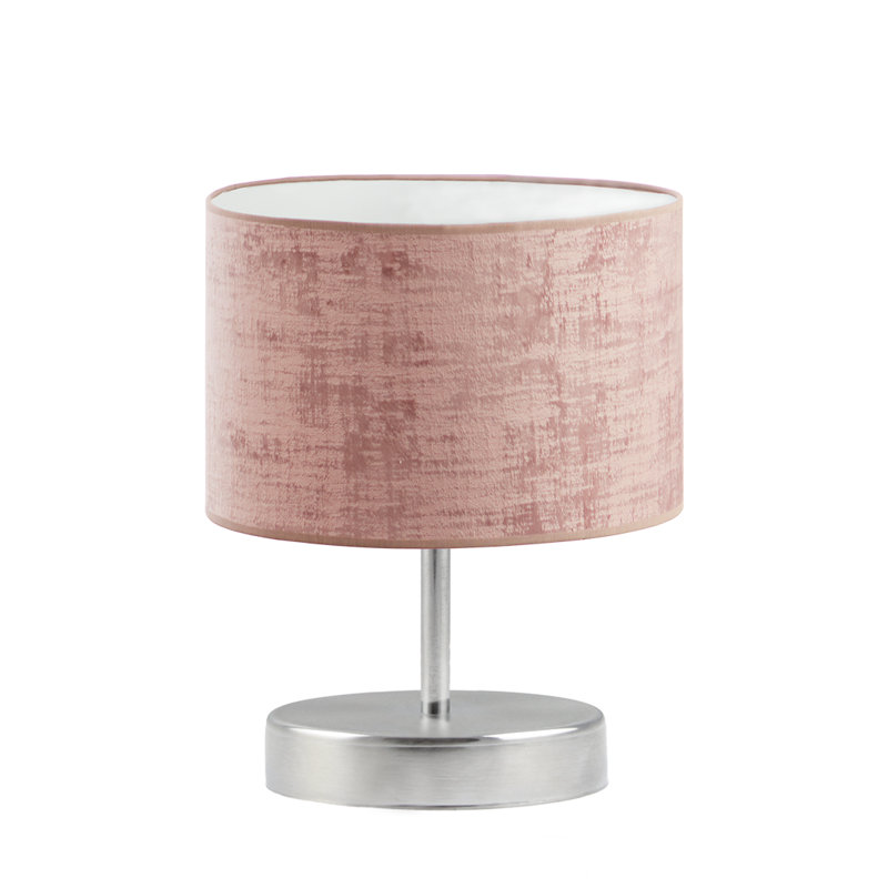 Shavita Metal Table Lamp, Pink/White, Chrome
