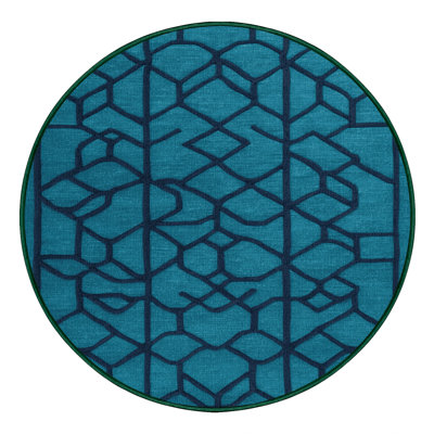 Machine Washable Trellis Green Area Rug