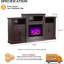 Meuble télé avec foyer brun