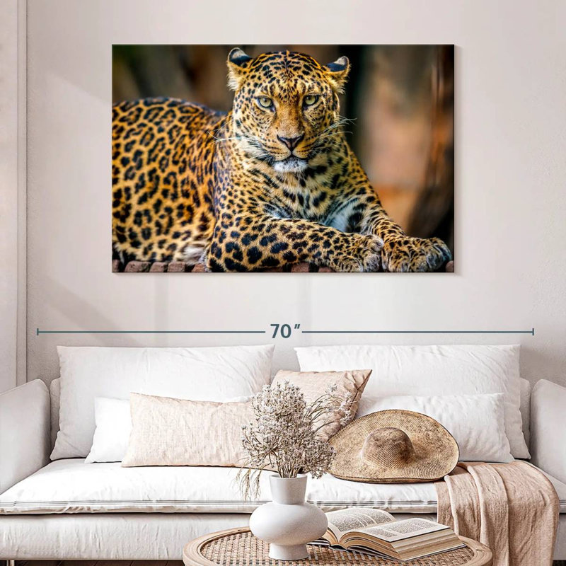 Brampt Jungle Wildlife Leopard, 32" H x 48" W