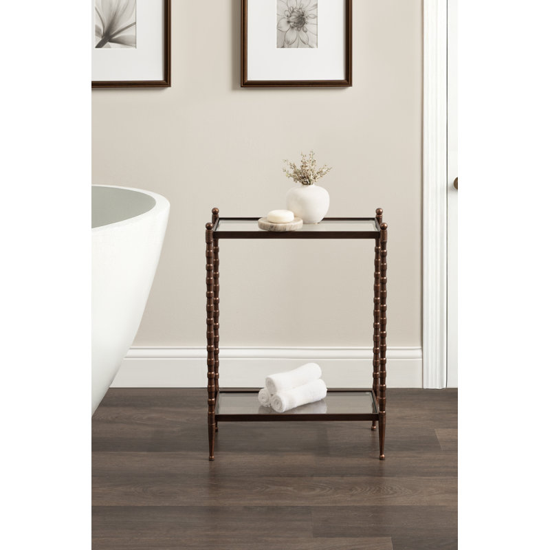 Table d'appoint prisha rectangulaire en verre prisha, Bronze