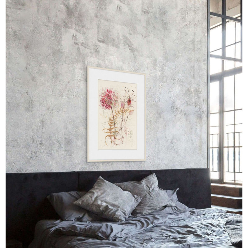 Hydrangea And Fern 1 Print by Claudia Lowry, 25" H x 22" W