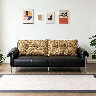 Canapé noir moderne, simple et luxueux