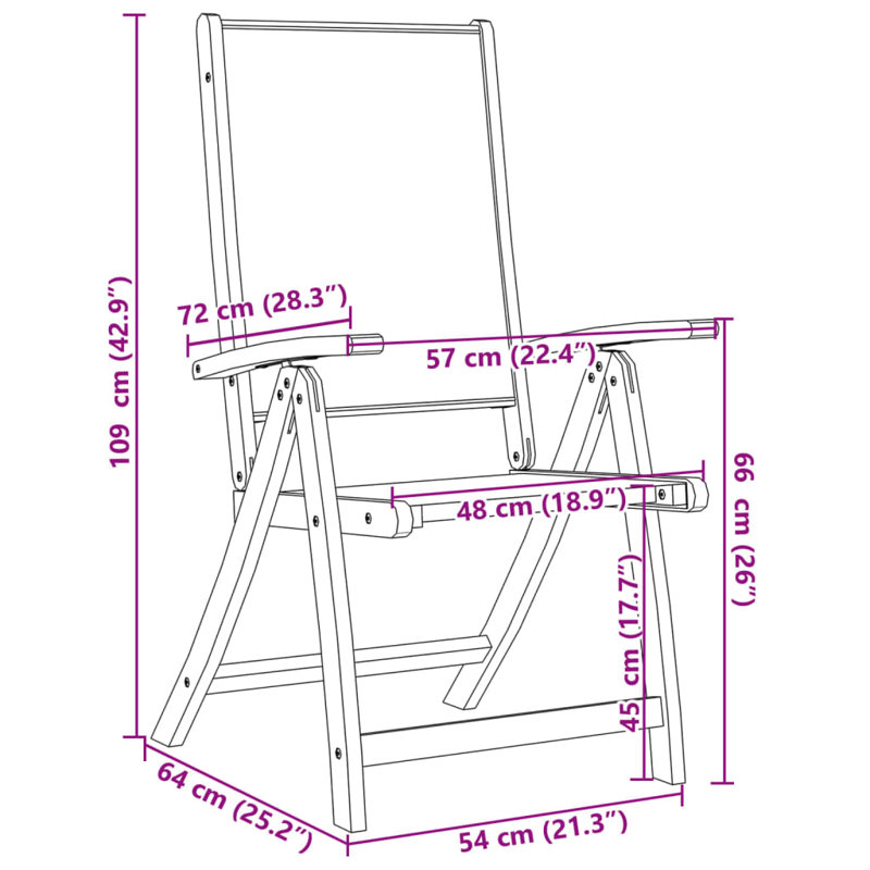 18-4 Sling Garden Chair With Cushion Folding Chair Set, Taupe
