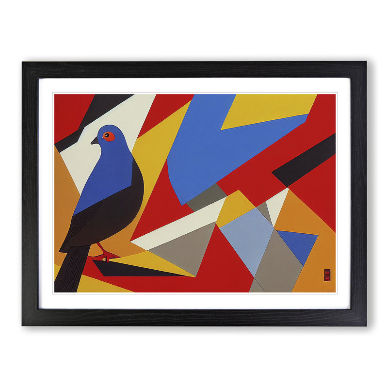 Abstract Pigeon Bird Vol.6 - Framed Print, Black, 46cm H x 64cm W x 2cm D
