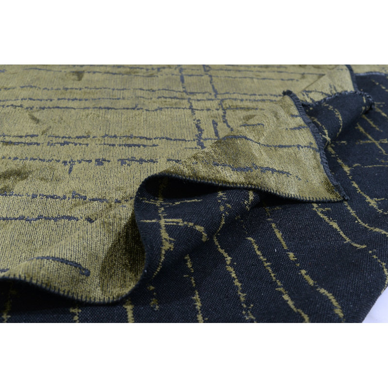 Tapis vert olive en coton / acrylique / rayonne tissé à plat Rapture, Rectangle 7 pi 10 po x 11 pi 2 po