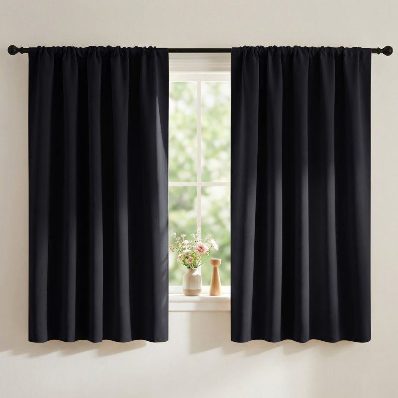 Blackout Curtains for Bedroom, Thermal Insulated Drapes Rod Pocket Privacy Protected Window Panels for Living Room, 2 Panels