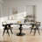 Luxury Modern 4-seater Round Solid Wood Base Dining Table With Lazy Susan