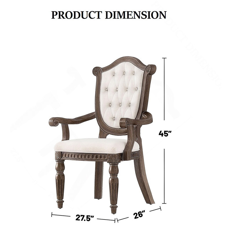 Chaise de salle à manger rustique 2pc