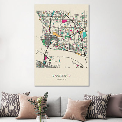 " Vancouver, Washington Map " by Ayse Deniz Akerman