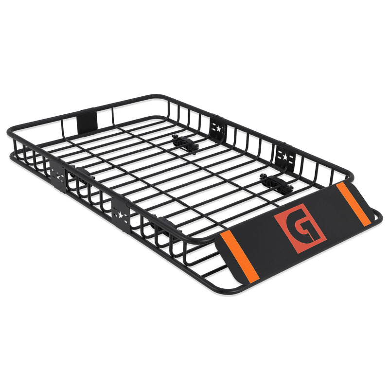 Roof Rack Basket, Cargo Carrier with Extension, Universal Roof Rack Cargo Carrier, Black Car Top Luggage Holder, 200LBS Heavy Duty, Easy Installation, Versatile Design for SUV, Truck, RV Camping