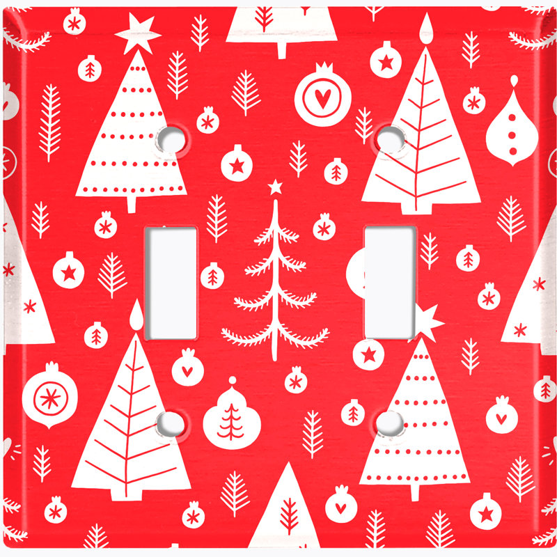 Holiday Themed 2 - Gang Toggle Light Switch Standard Wall Plate