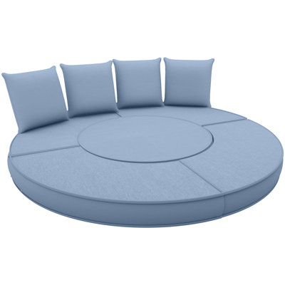 66" Outdoor Daybed Cushion Waterproof Replacement Round Bed Cushion