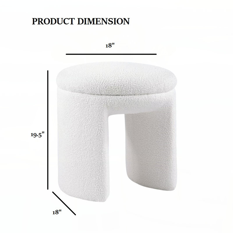 Ensemble de tabourets d'appoint style contemporain 1 pièce, Blanc
