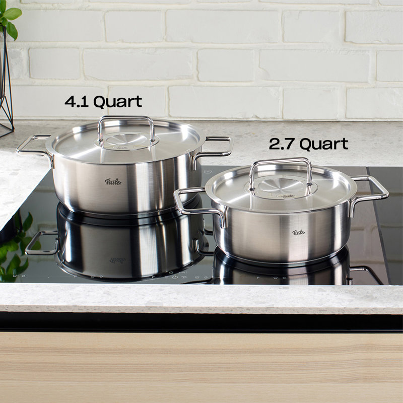 Fissler® Pure Collection Stainless Steel Rondeau, 2.7 Quart with Metal Lid