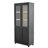 74.5" High Mid - Century Style Bookcase With Glass Doors, Metal Handles And Easy Cleaning For Study Display Cabinet Tempered Doors Living Room