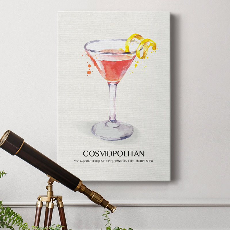 Cosmopolitan - peinture sur toile tendue, H 12 po x l 8 po x P 1 po